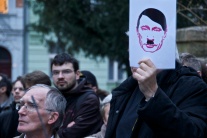 Protest pred ruským veľvyslanectvom v Bratislave