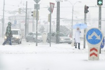 Husté sneženie v Bratislave