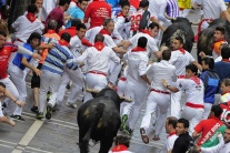 Beh s býkmi v španielskej Pamplone 