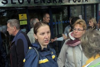 Protest poštárov v Banskej Bystrici