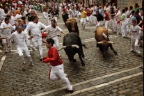 Beh s býkmi v španielskej Pamplone 