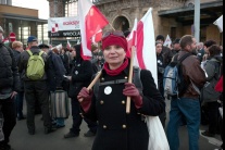 Poľskí demonštranti v Budapešti
