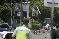 Jakarta, Indonézia, výbuch