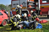 Cvičenie hasičov v Križovanoch nad Dudváhom