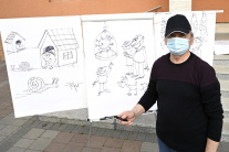 Výstava karikatúr na tému koronavírusu
