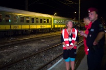 Migranti na stanici v maďarskom Bicske 
