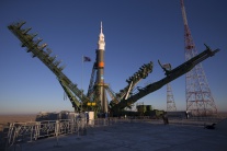 Prípravy na štart rakety Sojuz