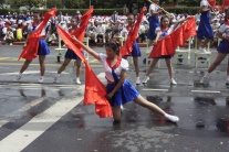 Sprievod počas národného sviatku na Taiwane