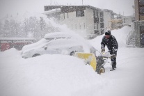 Husté sneženie vo Vysokých Tatrách 