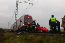 Nehoda auta a vlaku v Prešove